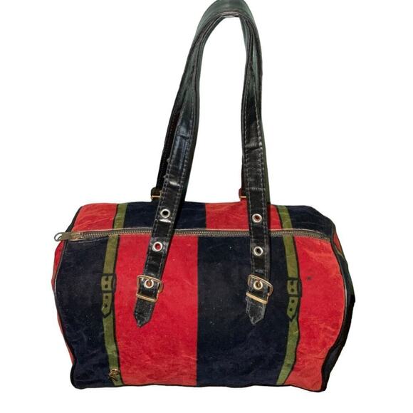 Vintage Roberta di Camerino Velour Trompe L'oeil Duffle Boston Bag - Picture 1 of 16